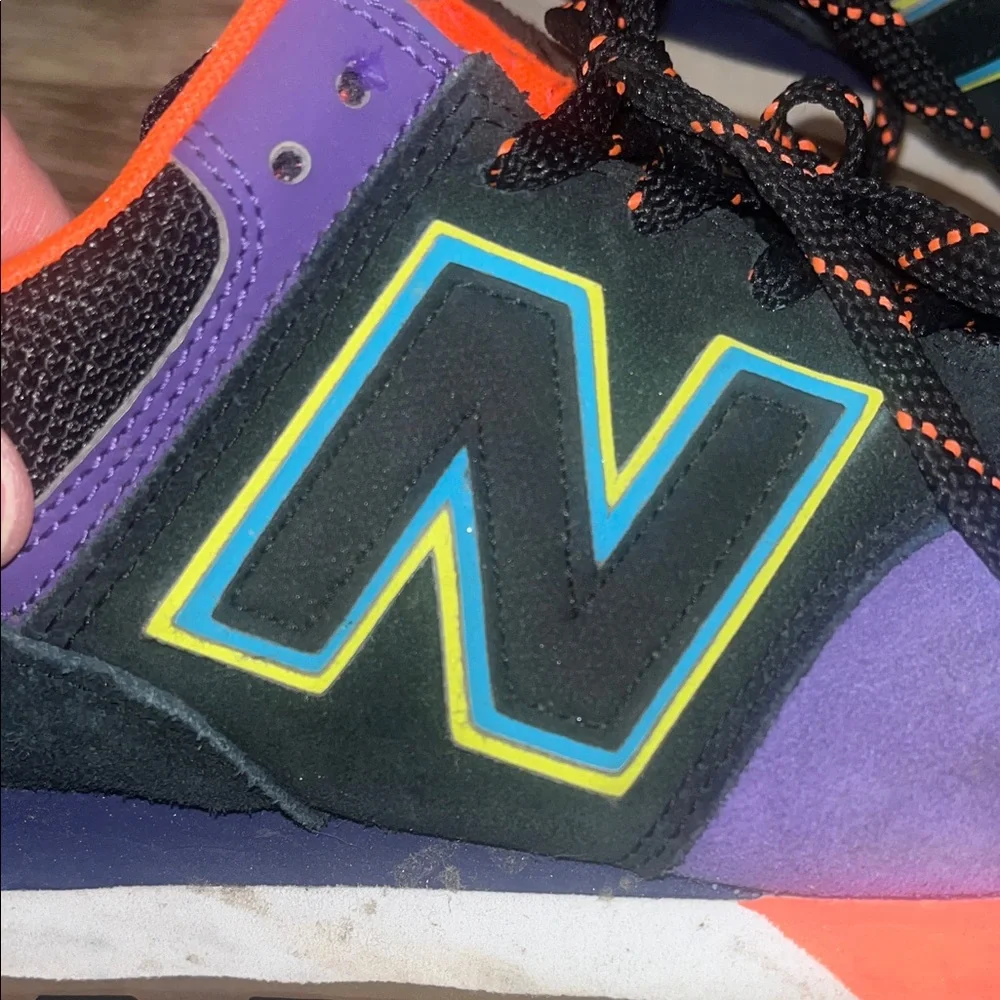 New Balance Men’s Black, Purple & Orange Athletic Sneakers